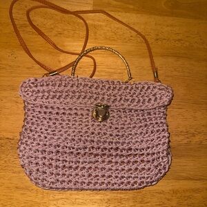 Elegant Crochet Handbag in Purple